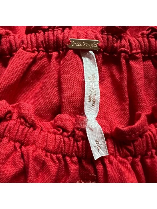 Free People Size S Red Fleur Du Jour Floral Embroidered Boho Off Shoulder Dress - Picture 11 of 16